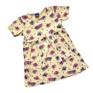 VTG 90's Y2K Target Honors Girls Yellow Flower T-Shirt Dress Size 5T USA Cotton